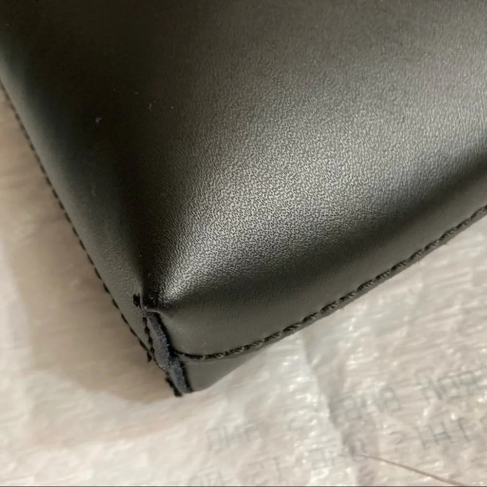 J. Crew smooth black leather crossbody bag